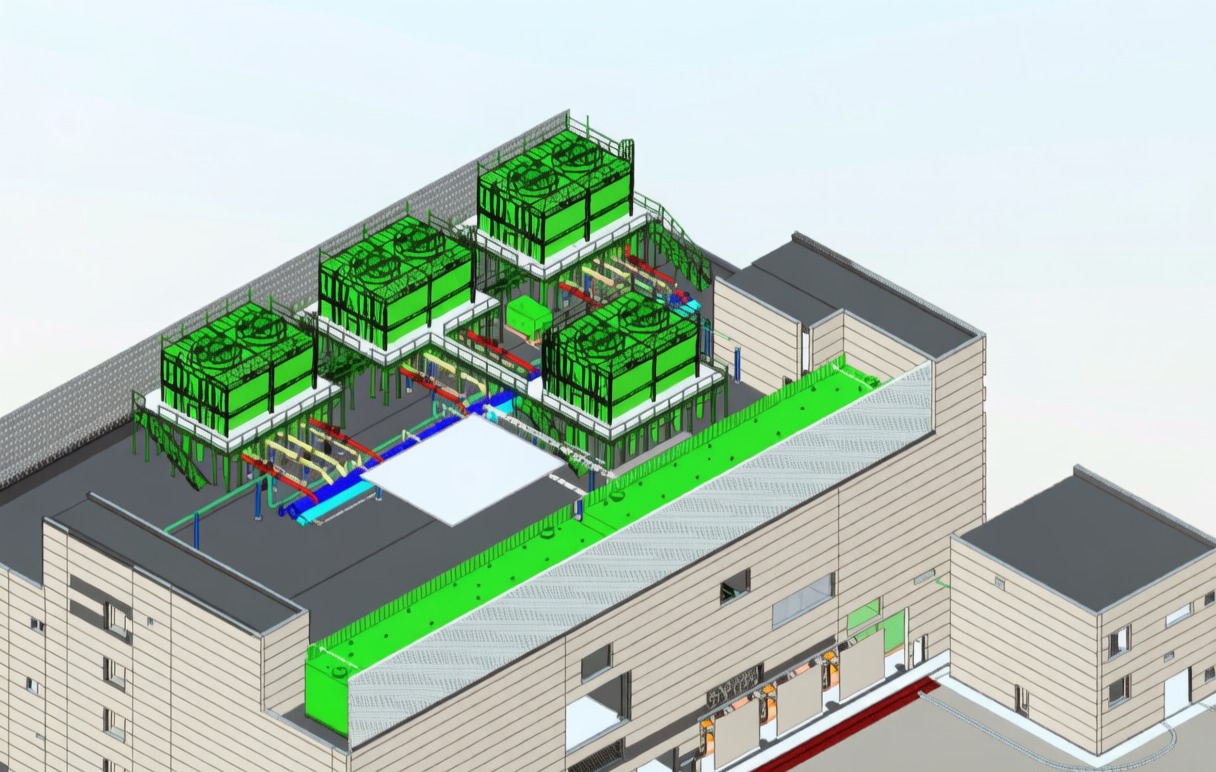 Industrial cooling tower facility in Singapore